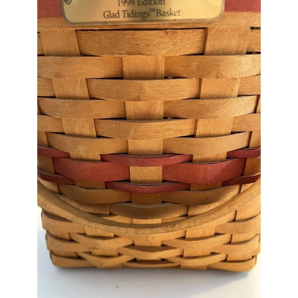 Longaberger 1998 Christmas Collection Red Glad Tidings Basket Liner Protector